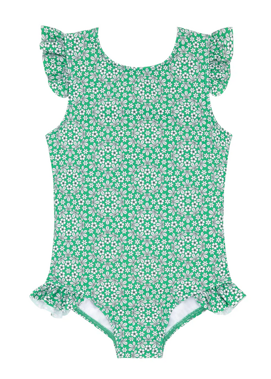 Girl Godwin Ruffle Cap Sleeve Rashguard One Piece