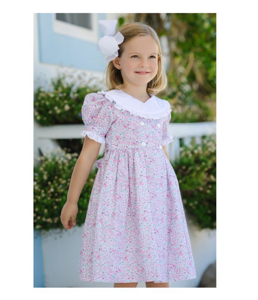 Pink Ditsy Floral Dress