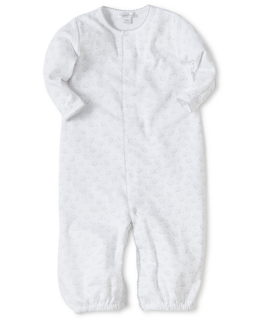 Elephant Fun Converter Gown, White with Grey