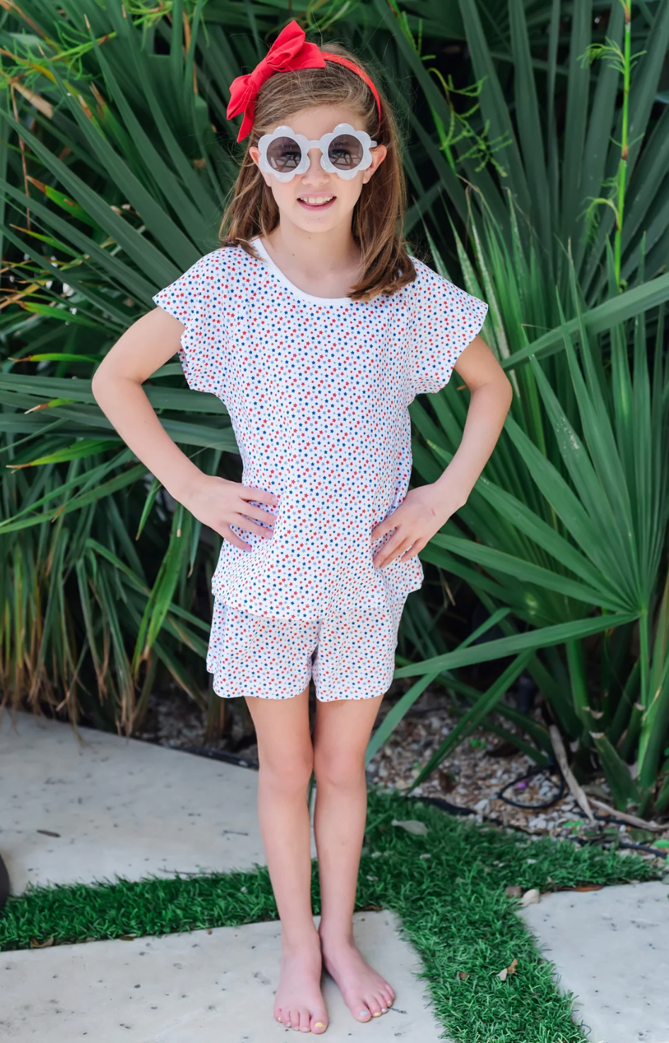 Emery Girl's Short Set Star Spangled