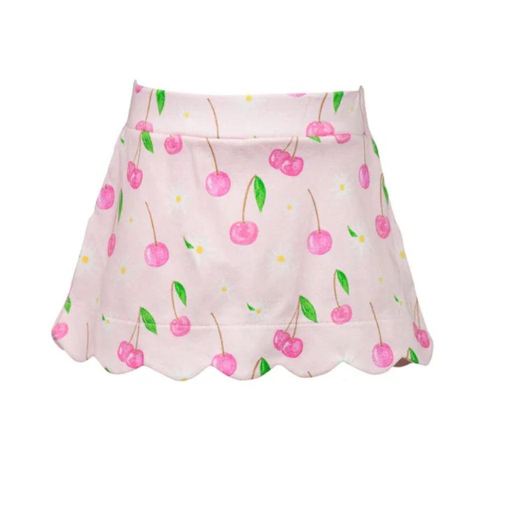 Cherry Blooms Scallop Skort
