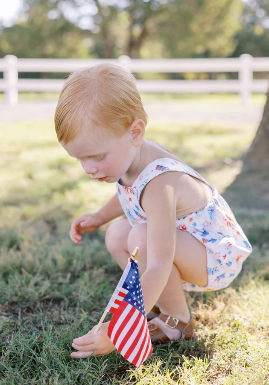 Patriotic Boy Sun Bubble