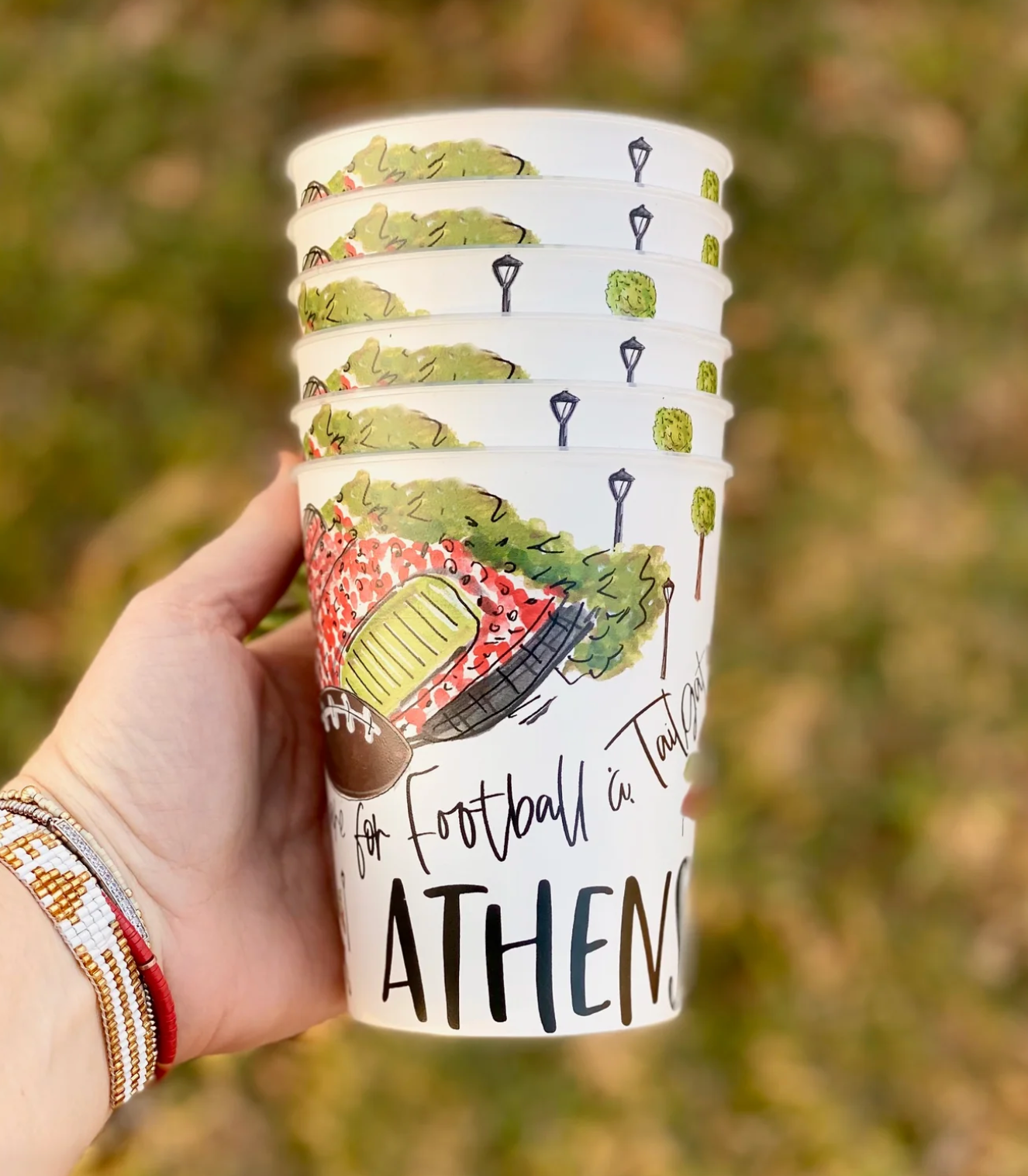 Set of 6 Cups, Athens Georgia Football