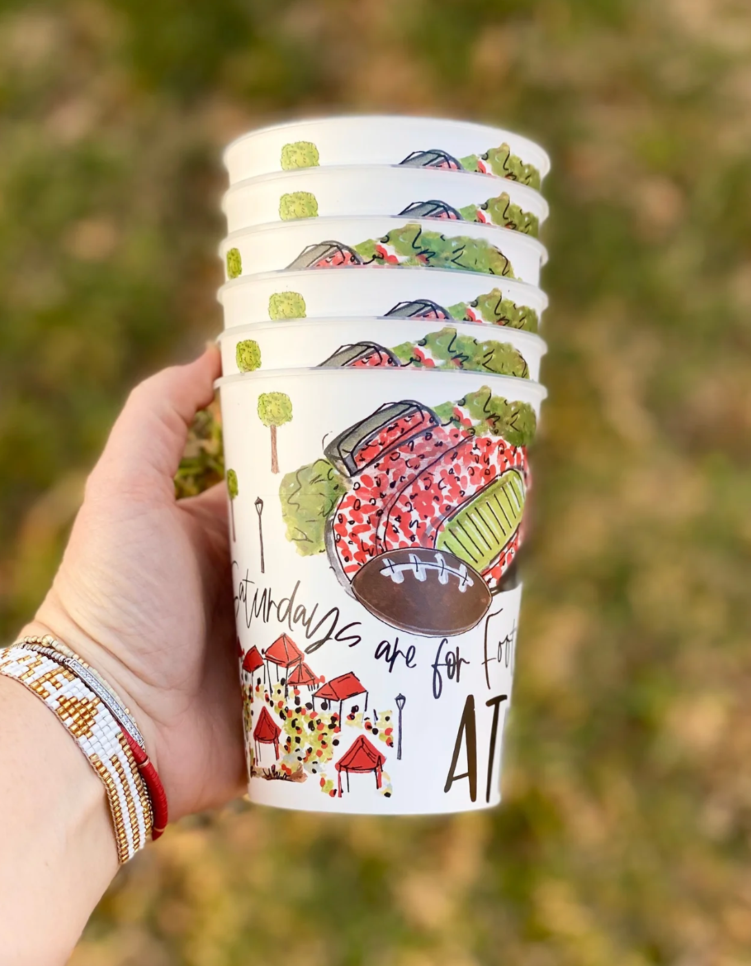 Set of 6 Cups, Athens Georgia Football