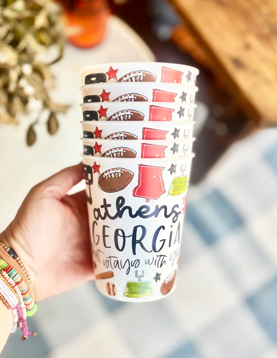Set of 6 Cups, Athens Georgia Collage