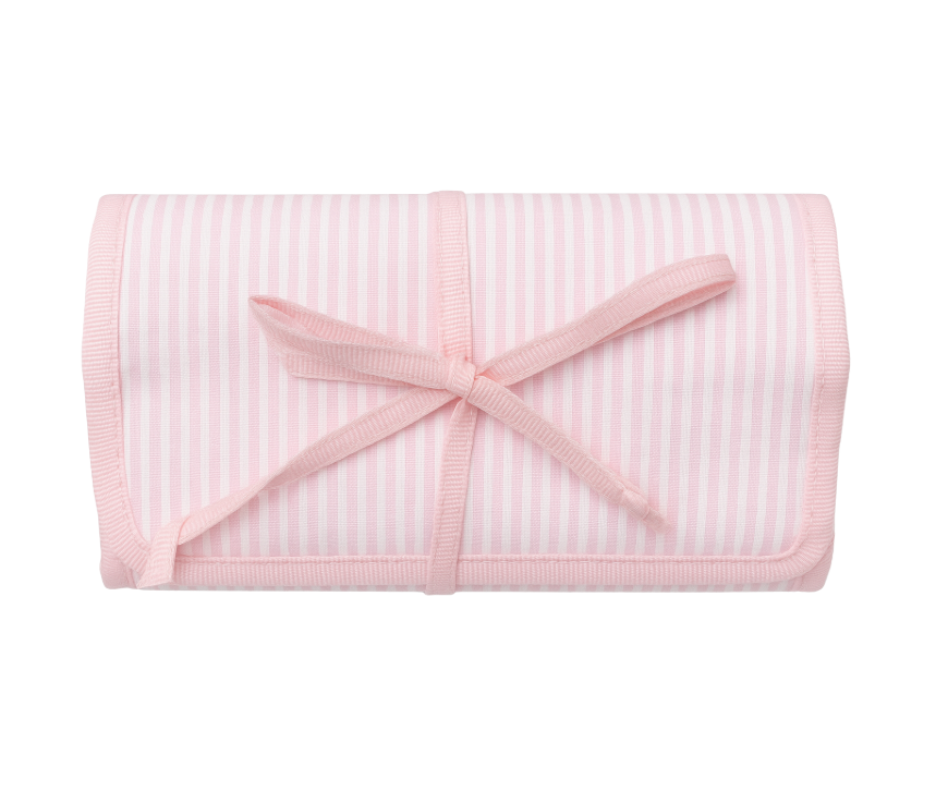 Mini Hang Around Pouch, Pink Seersucker