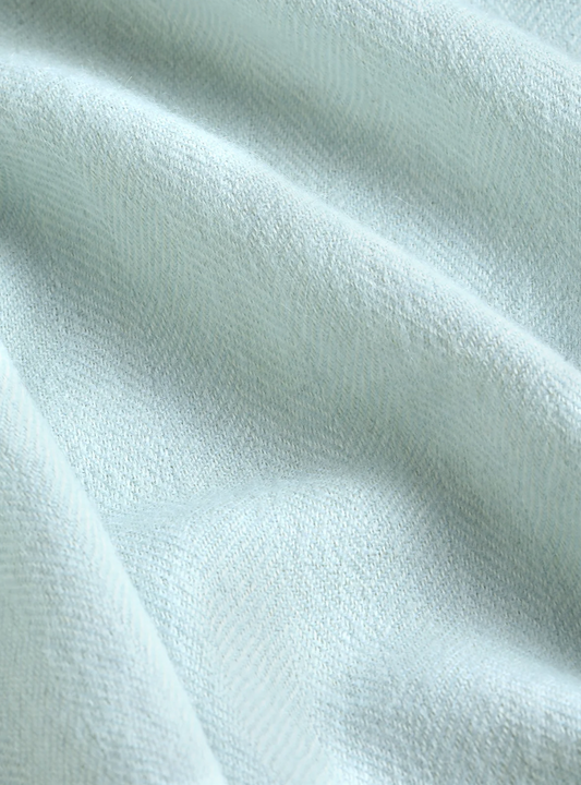 Herringbone Baby Alpaca Woven Blanket, Blue