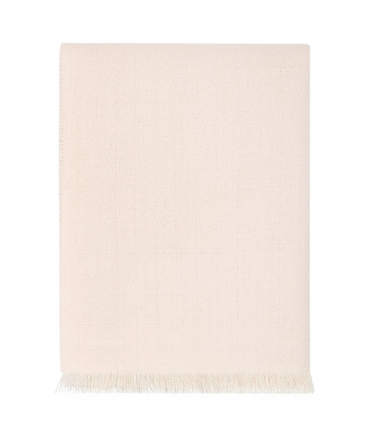 Herringbone Baby Alpaca Woven Blanket, Pink