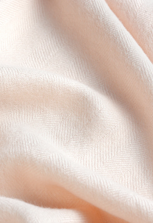 Herringbone Baby Alpaca Woven Blanket, Pink