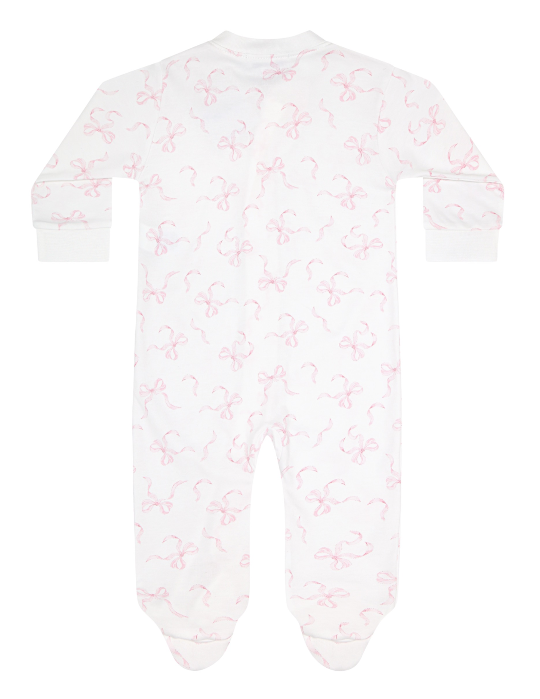 Charming Bows Print Zipper Footie