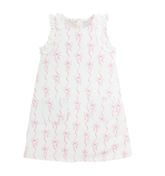 Coquette Bows Sleeveless Dress with Ruffles at Sleeve