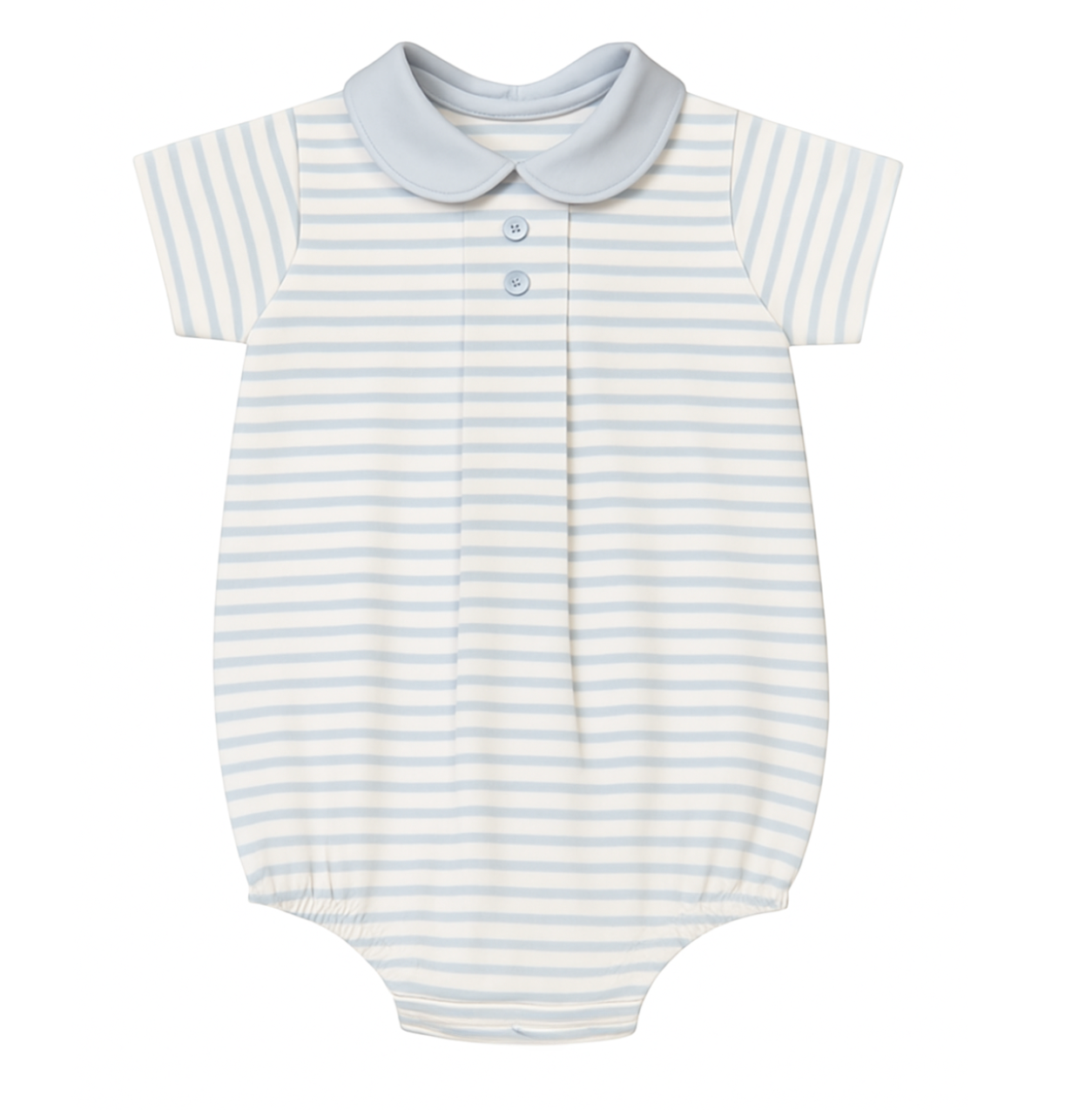 Light Blue Stripe Knit Short Sleeve Gabriel Bubble