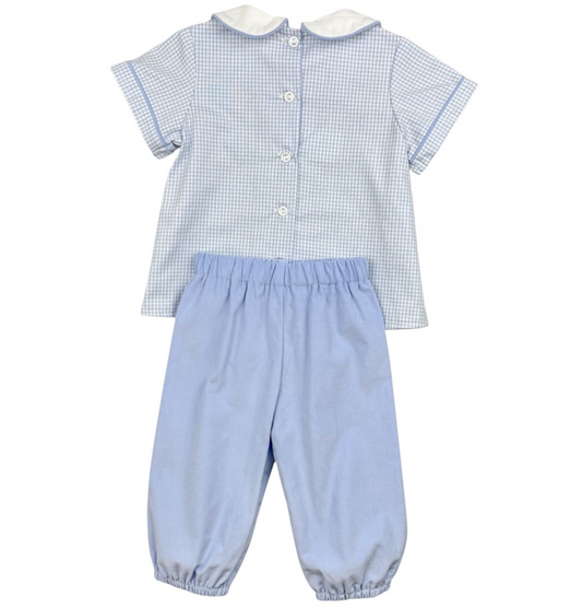 Bloomer Pant Set, Blue Check Oxford