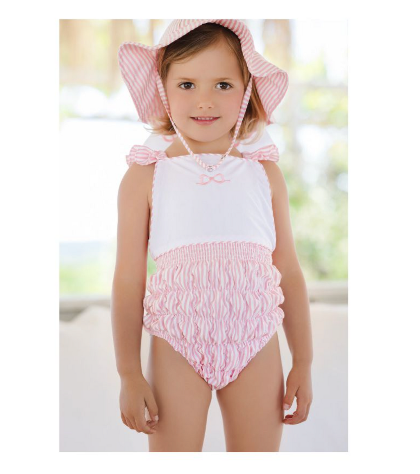 Bubble Gum Cotton Frilled Swimsuit