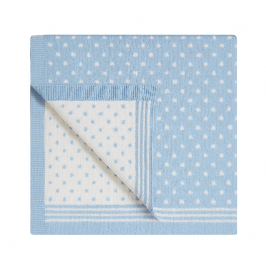 Cotton Dot Blanket, Blue