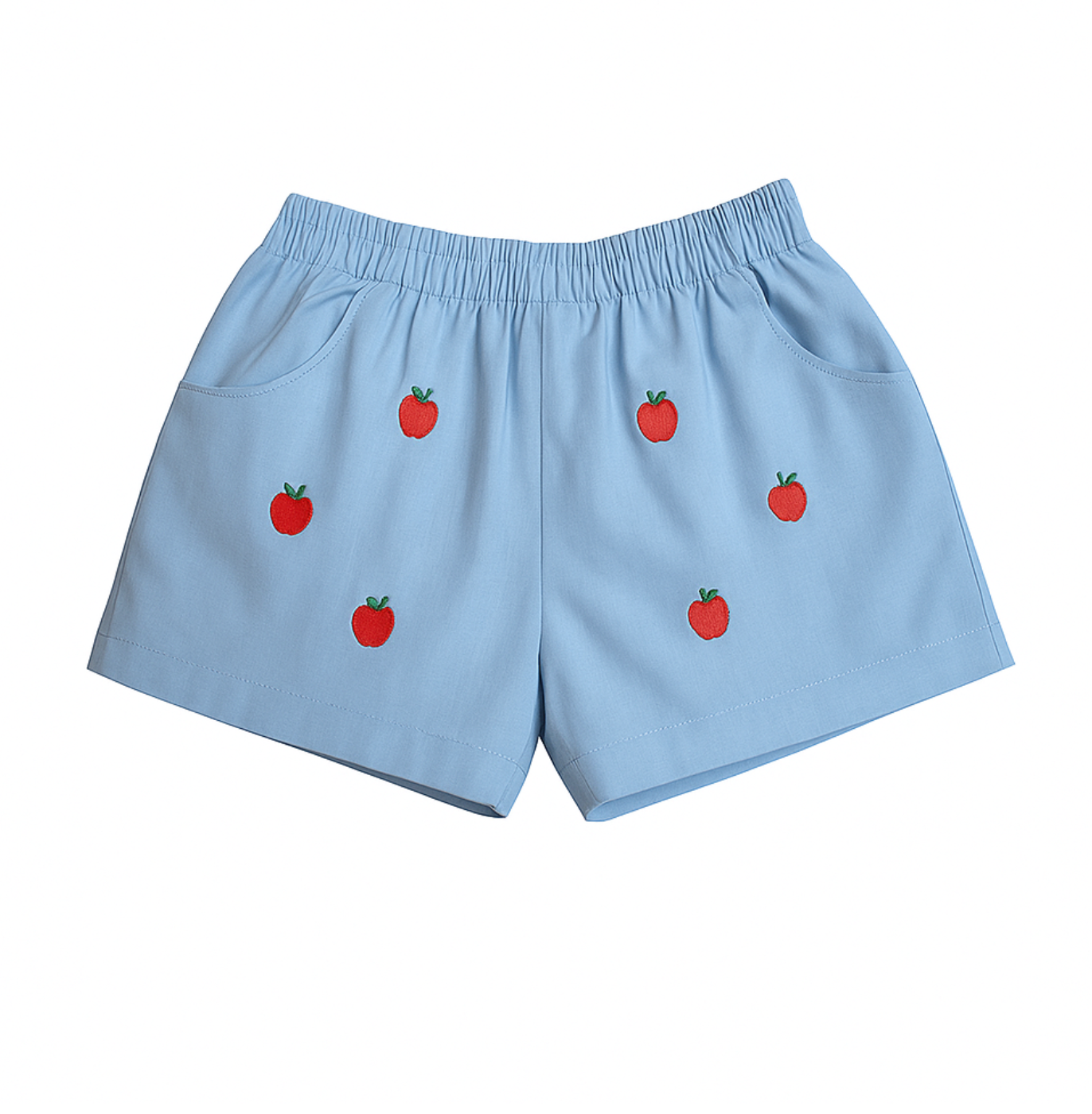 Embroidered Twill Shorts, Apples