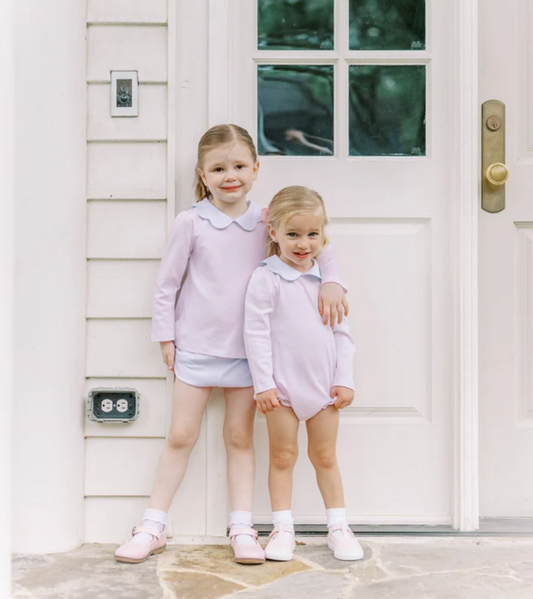 Scallop Bloomer Set - Pink Stripe