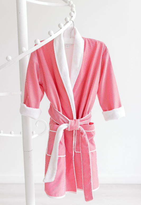 Boy's Bath Robe, Red Stripe