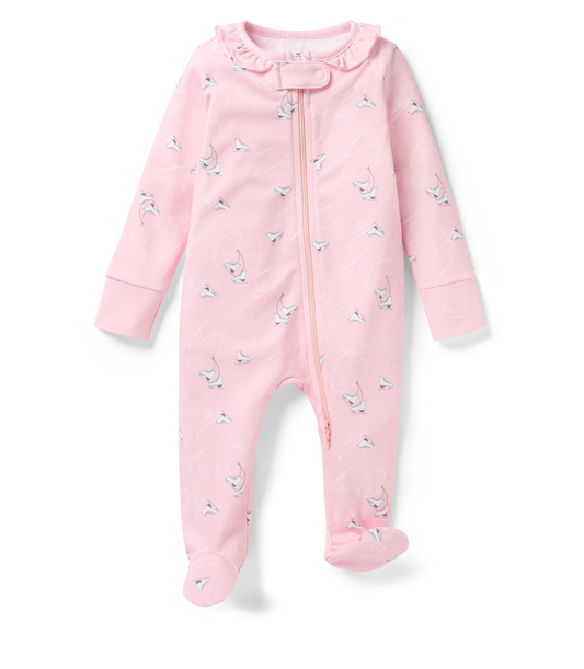 Baby's Pima Romper in Winter Skates