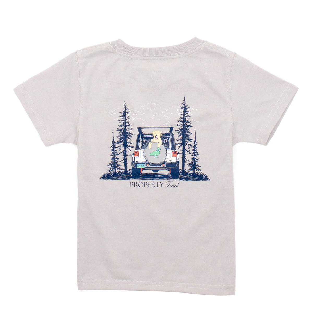 Boys Performance Short Sleeve Tee, Catch a Ride Ice Grey