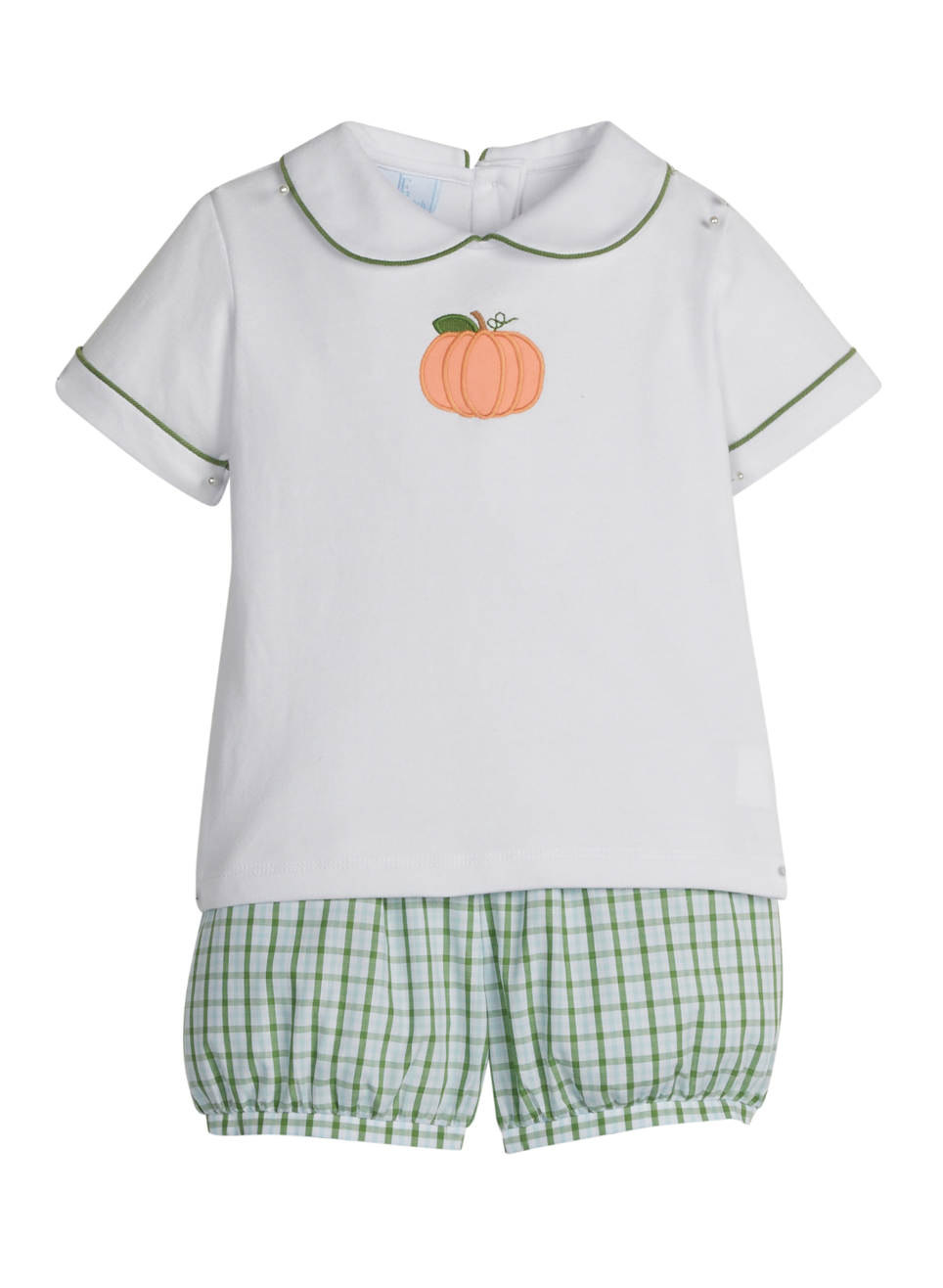 Applique Peter Pan Banded Short Set, Pumpkin