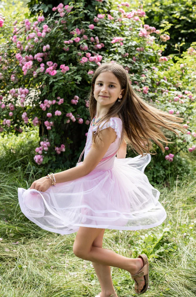 Pink Sequins Twirl Dress