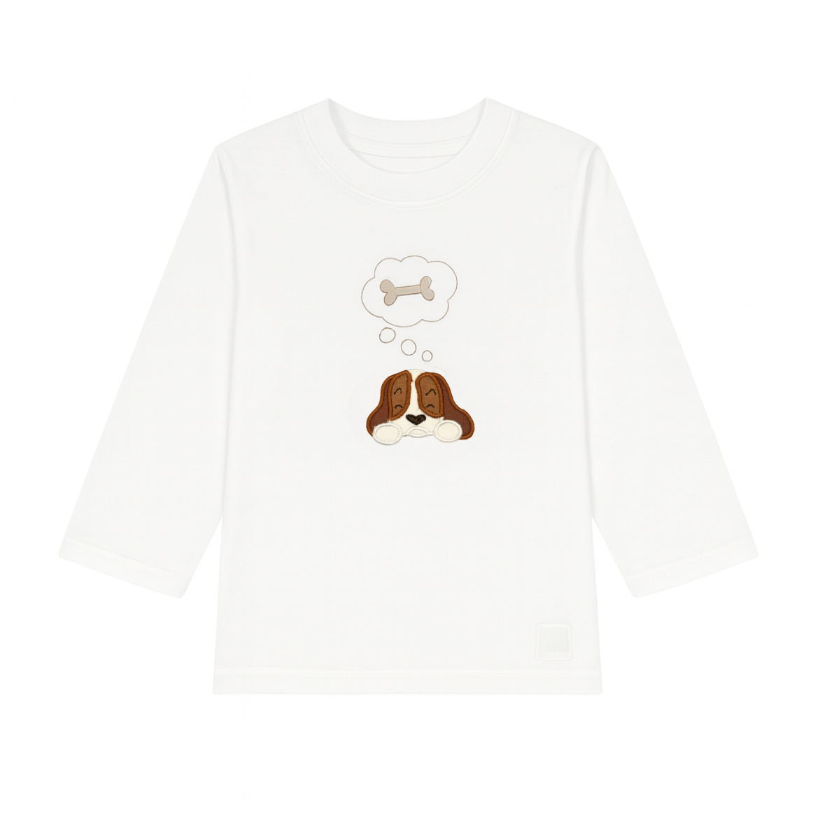 Long Sleeve Applique T-Shirt, Dreaming Dog