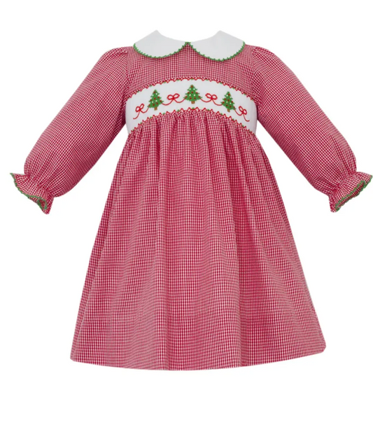 Christmas Tree Red Gingham Dress