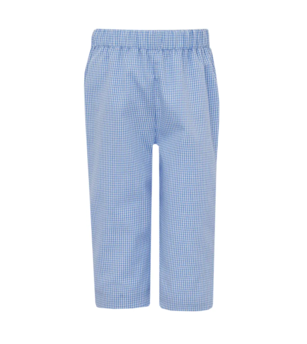 Valentine's Blue Gingham Pants