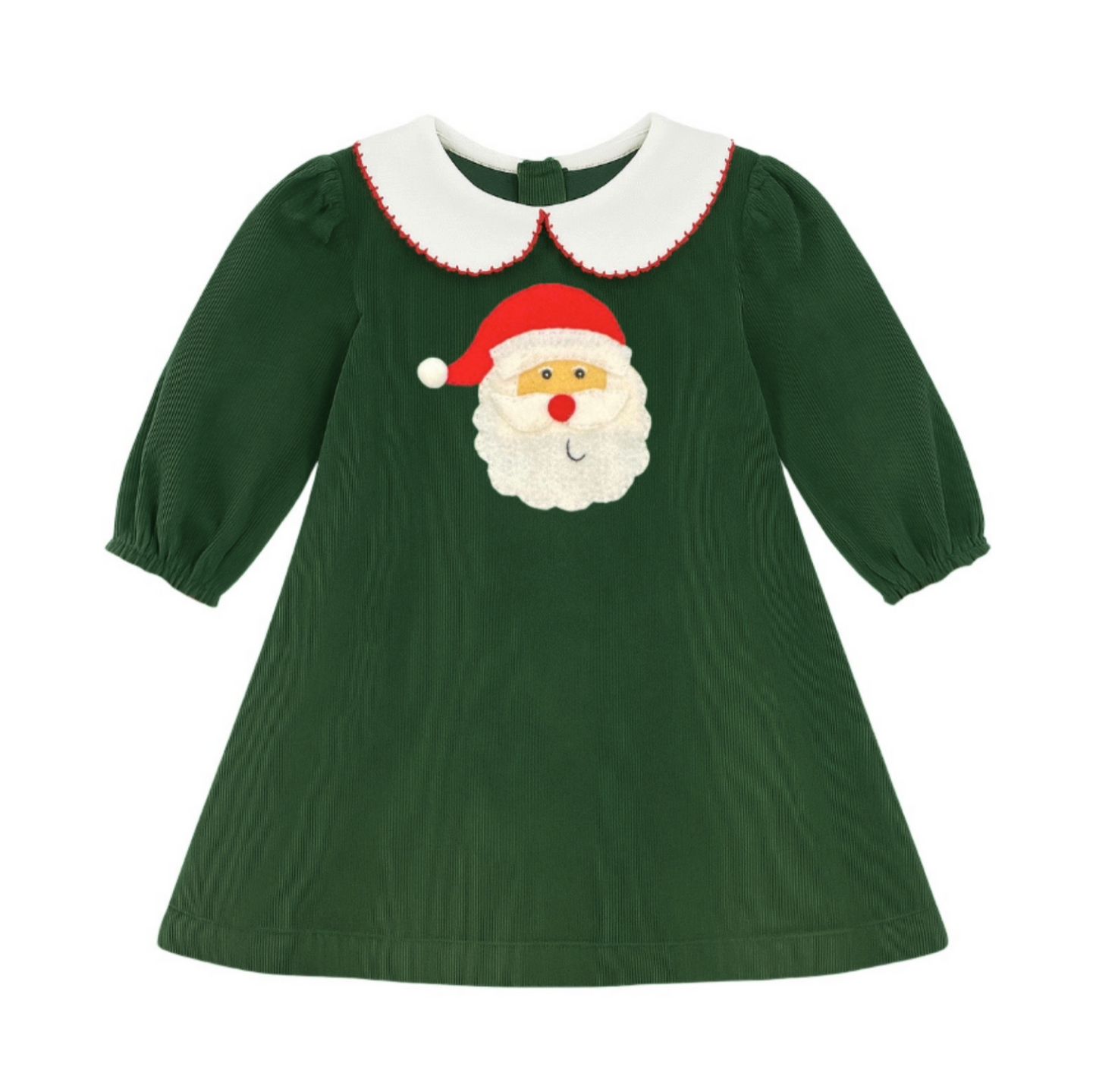 Long Sleeve Applique Corduroy Dress, Santa