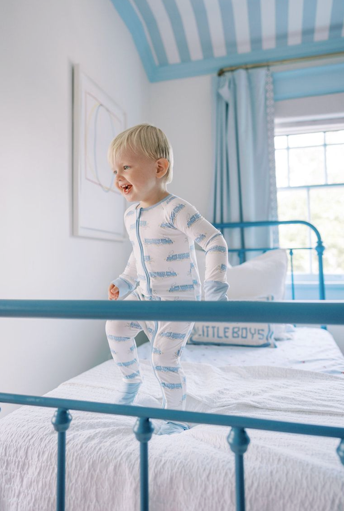 Zippered Sleeper Romper, Train