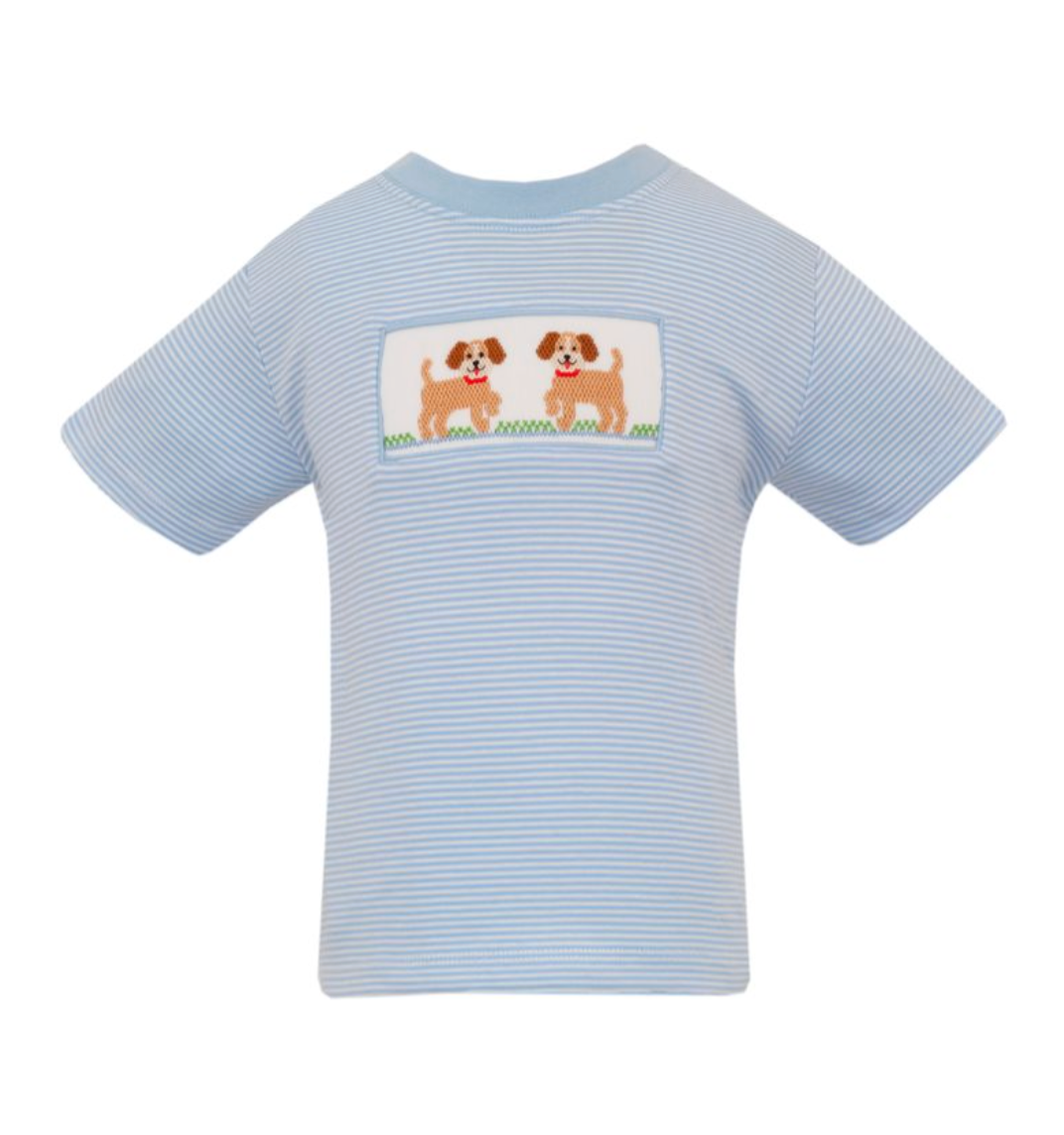 Striped Smocked T-Shirt, Puppies