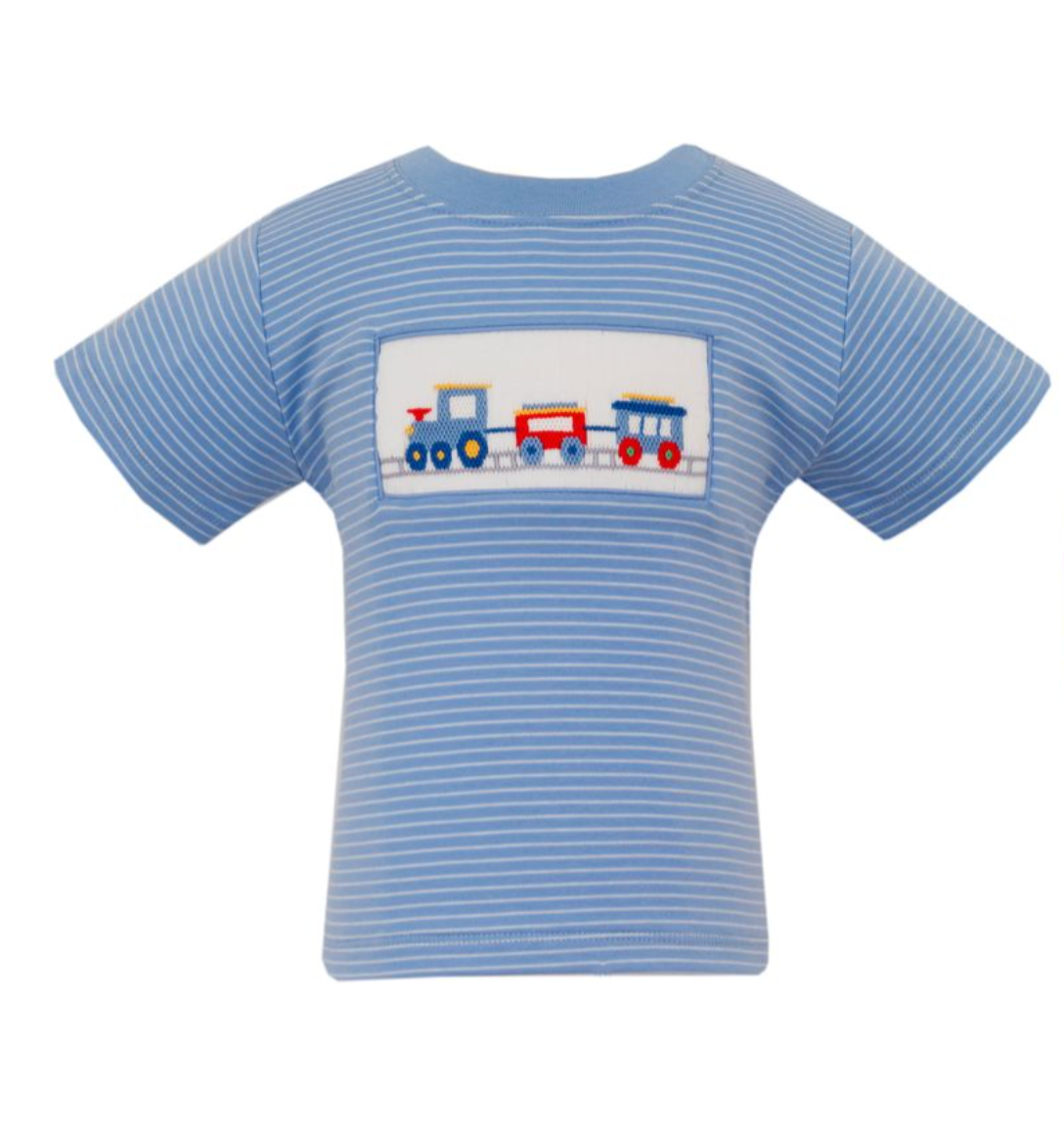 Striped Smocked T-Shirt, Train