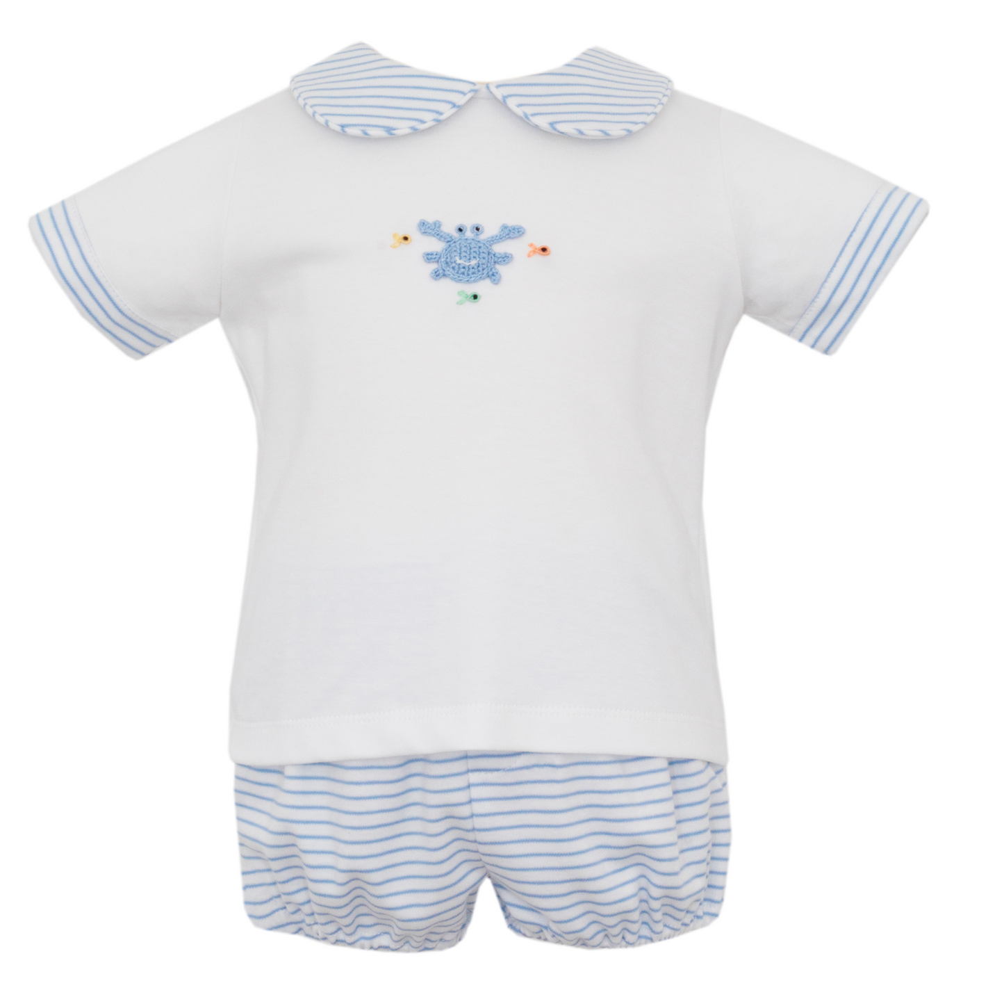 Crabs Knit Stripe Short Set