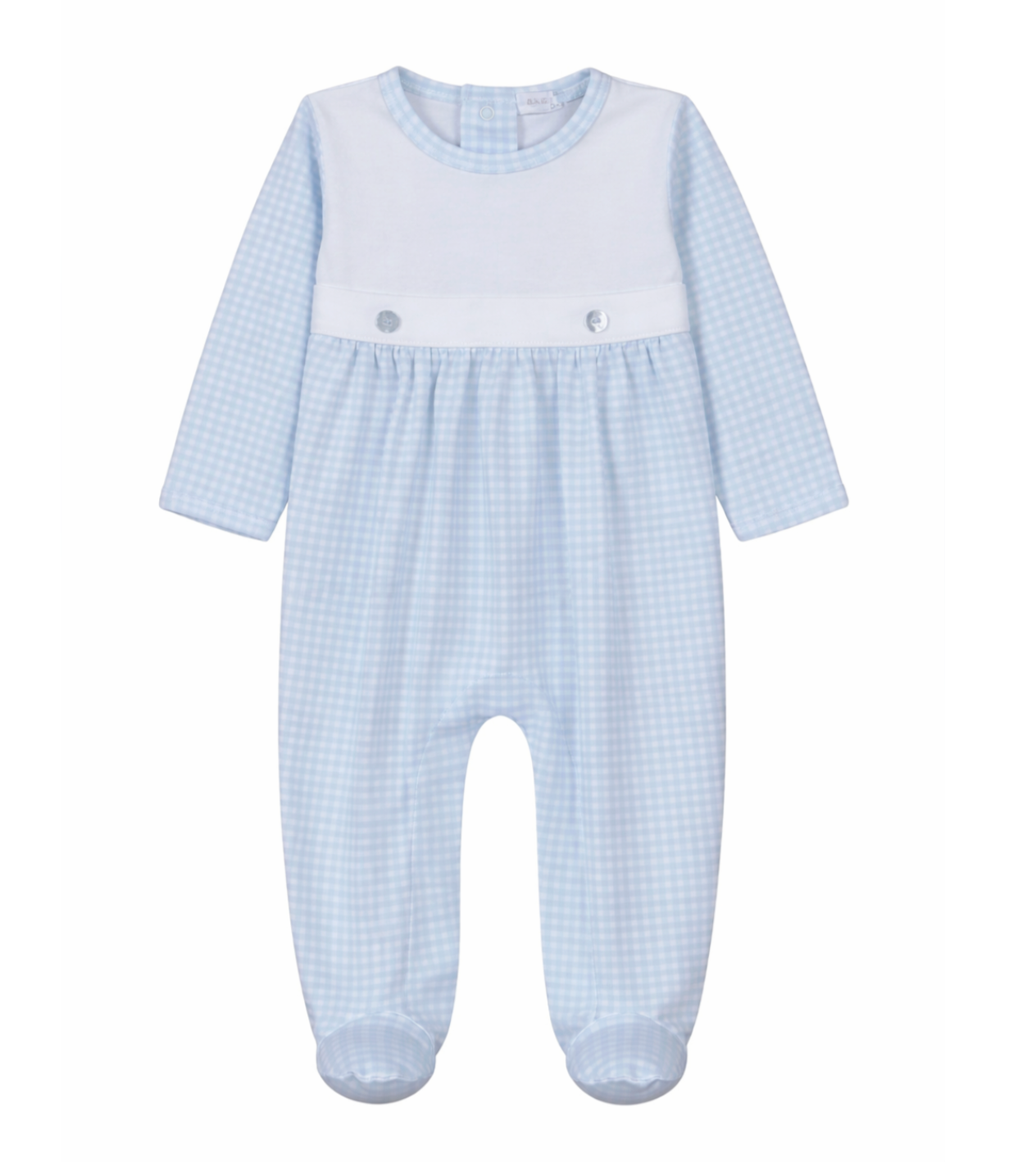 Two Button Gingham Footie
