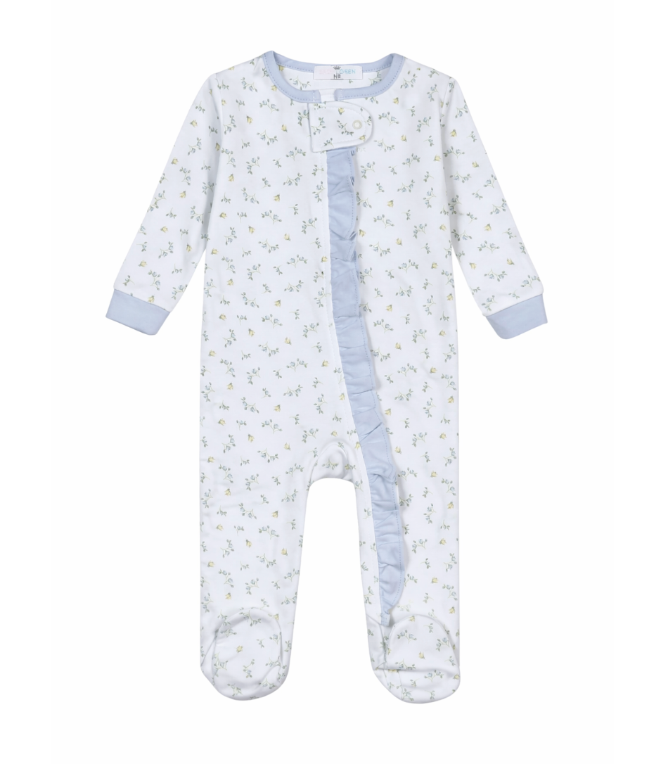 Mia Floral Zipper Footie