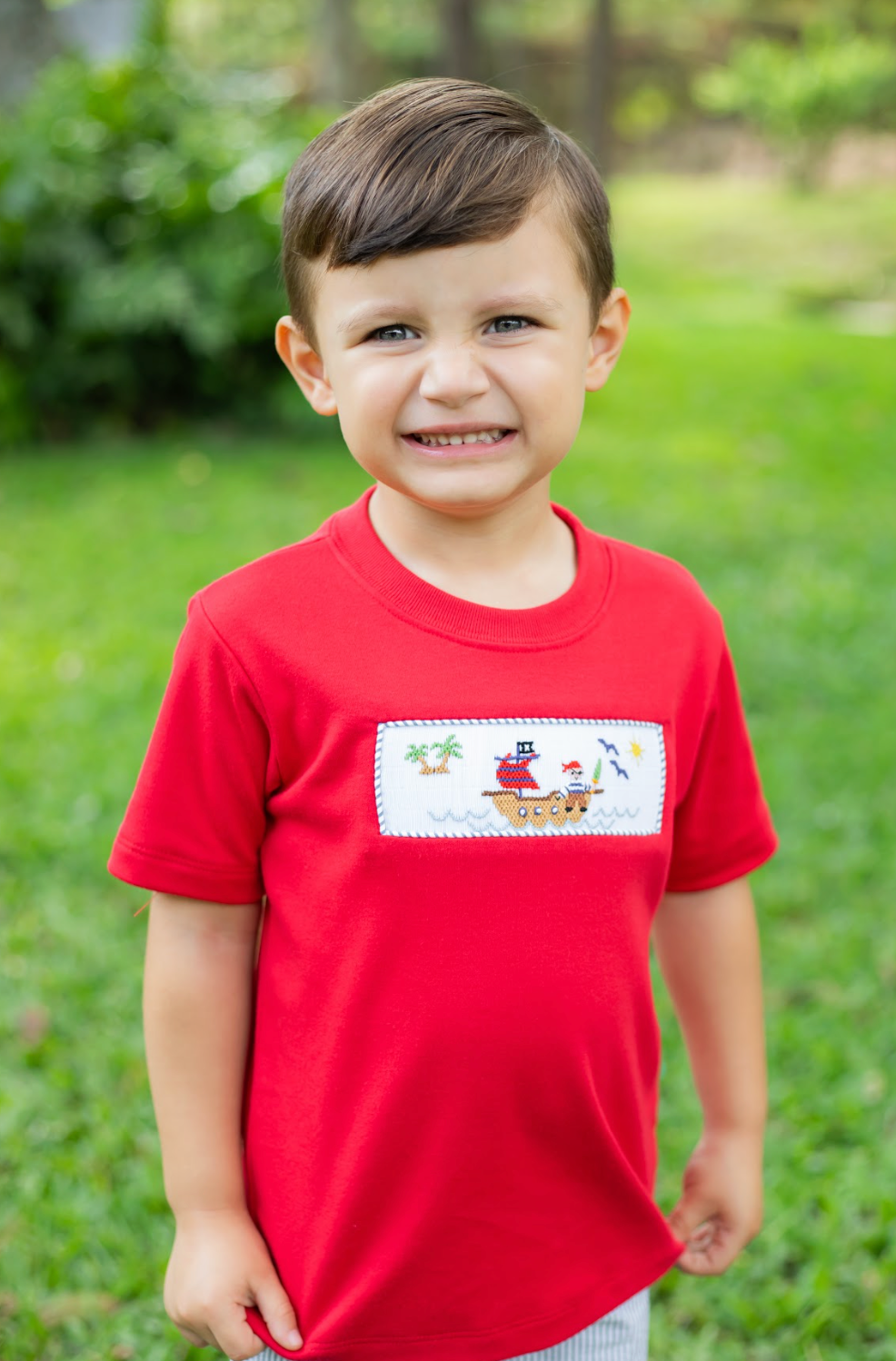 Smocked Pirate Harry's Play T-Shirt