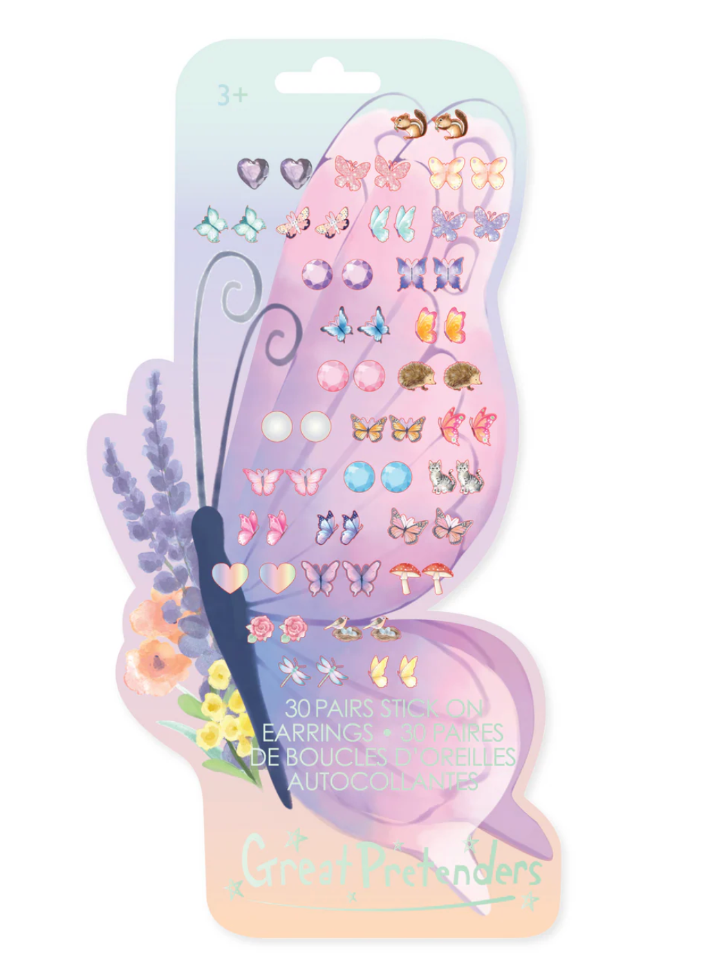 Butterfly Sticker Earrings, 30 Pairs