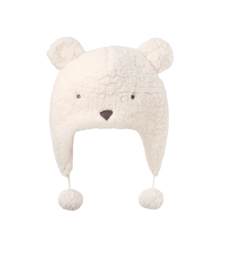 Polar Bear Aviator Sherpa Baby Hat