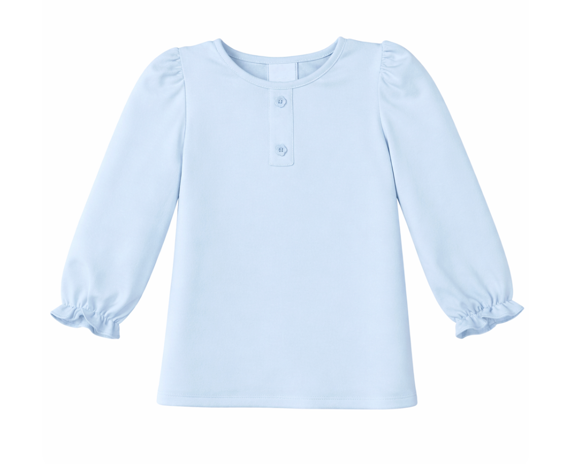 Blair Blouse, Light Blue Knit