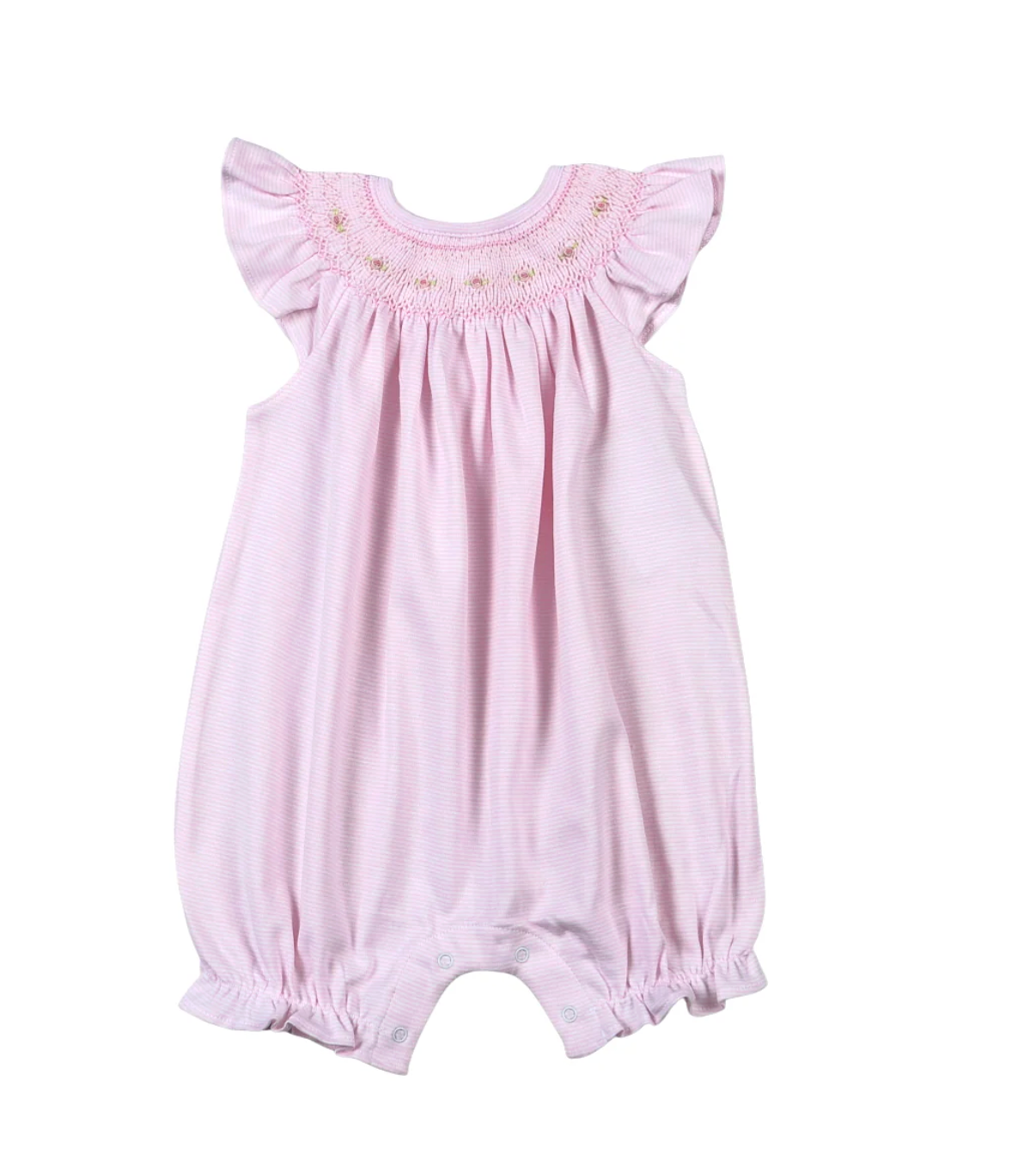 Pink Tiny Stripes Smocked Romper