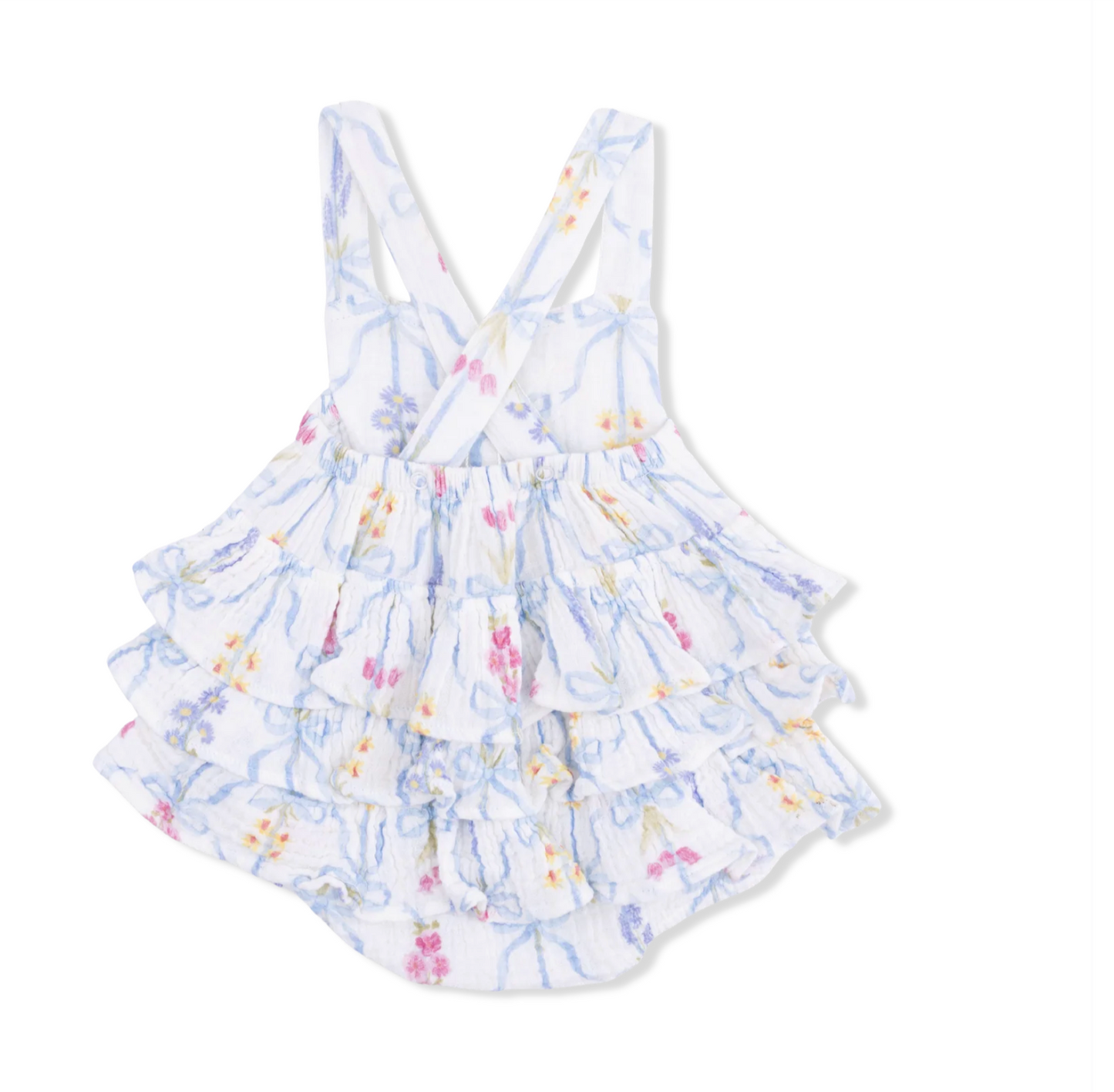 Ribbon Bouquets Ruffle Sunsuit