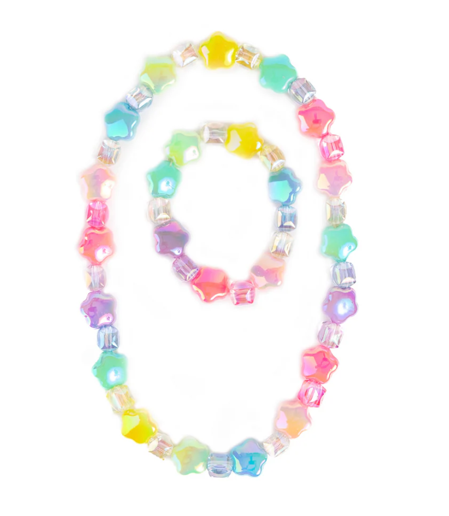 Wish Upon a Rainbow Star Necklace & Bracelet Set