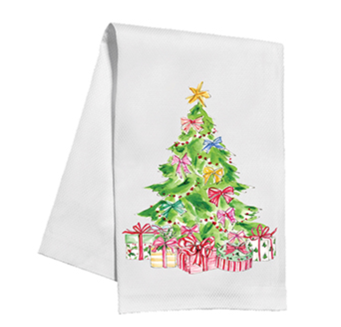 Kitchen Towel, Handpainted Christmas Tree