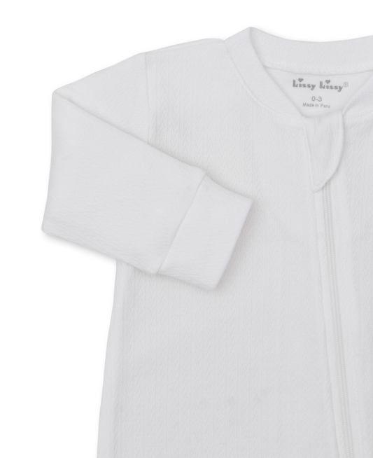 Pointelle Zippered Footie