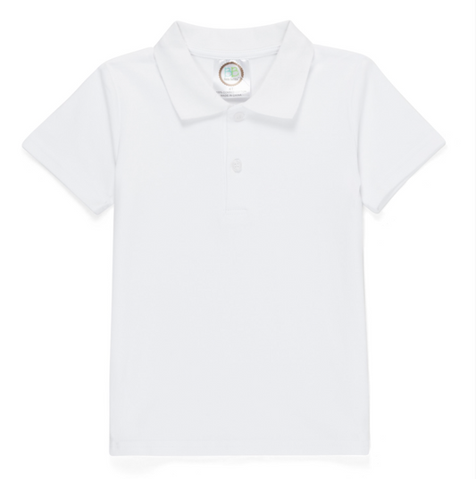 Boy's Short Sleeve Polo Shirt, White