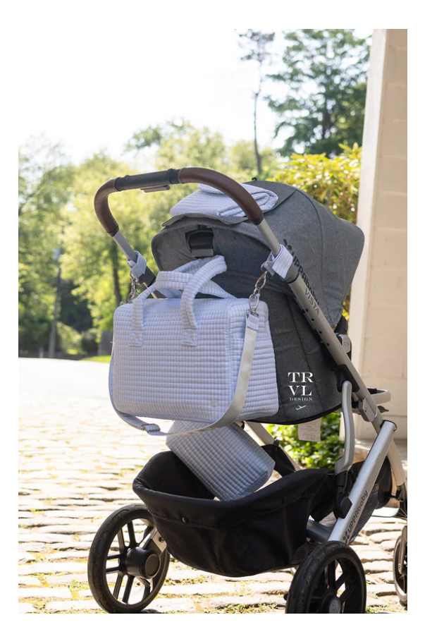 Quilted Stroller Bag, Pimlico Blue Stripe