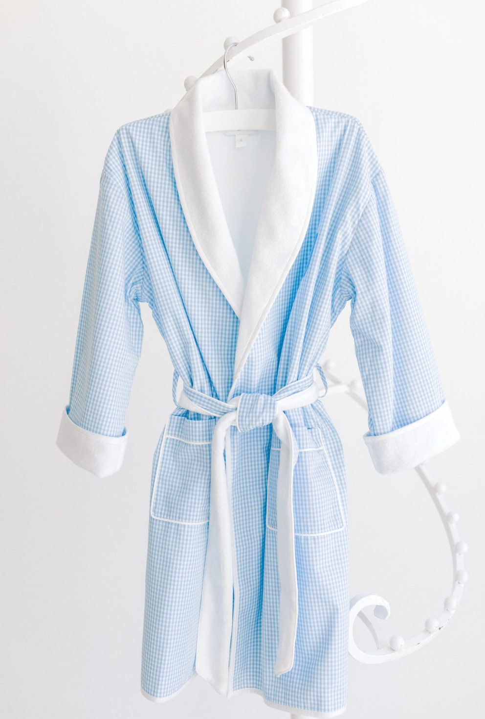 Bath Robe, Blue Gingham