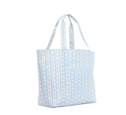 Jumbo Tote, Ribbon Floral Blue