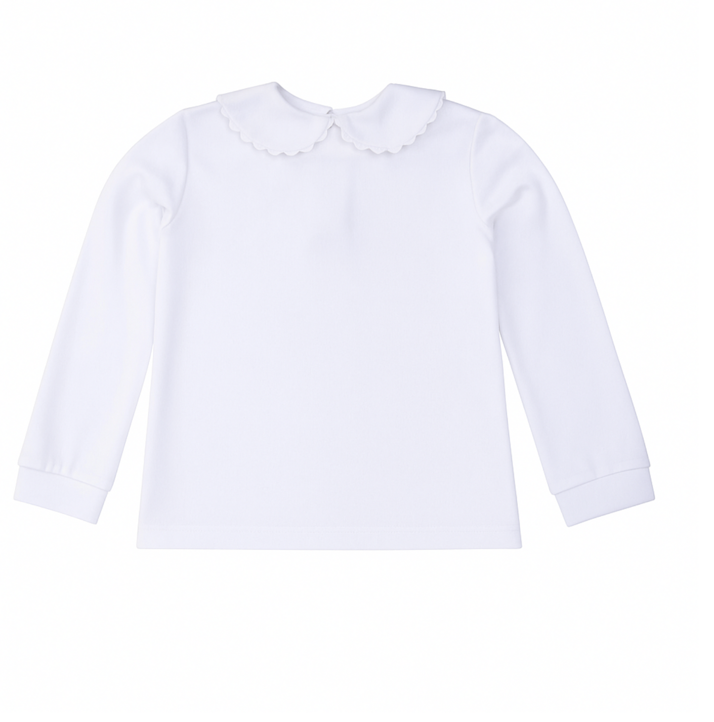 Knit Long Sleeve Blouse with Ric Rac, White